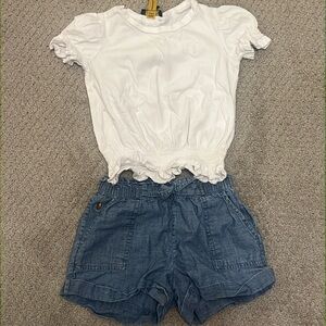 Gently used 2t girls Polo by Ralph Lauren top and light weight short